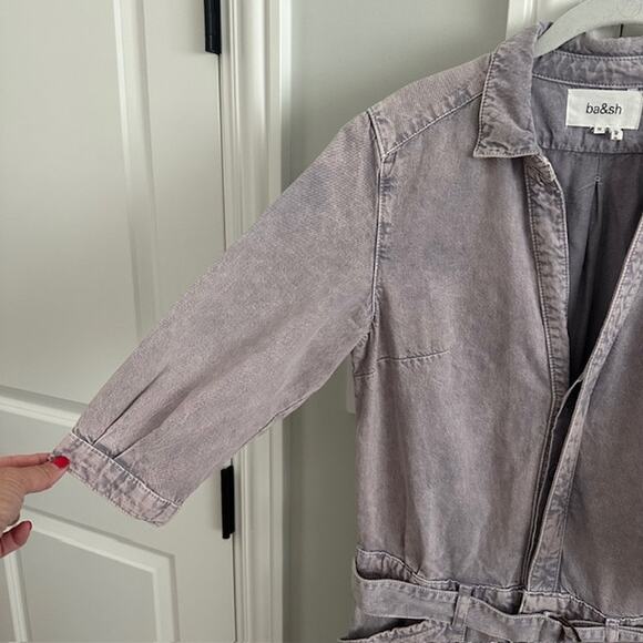 ba&sh Frida Denim Jumpsuit Faded Purple Wash Medium - Picture 7 of 13